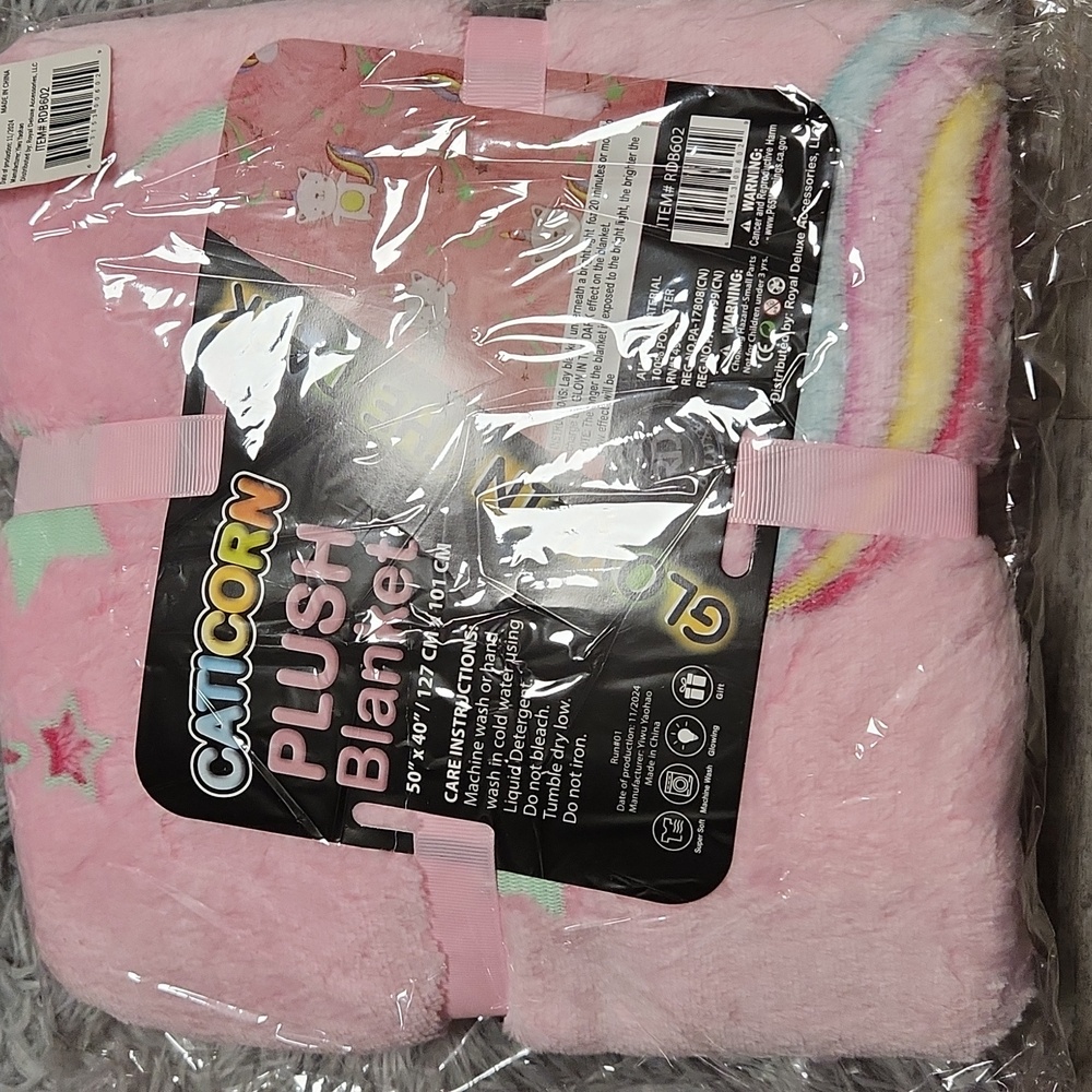 BNIP CATICORN Glow in the dark blanket-50X40